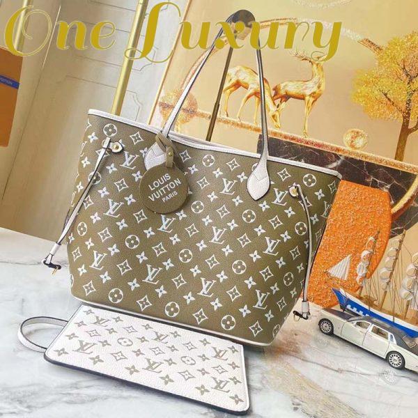 Replica Louis Vuitton Women LV Neverfull MM Carryall Tote Bag Printed Embossed Grained Cowhide 3