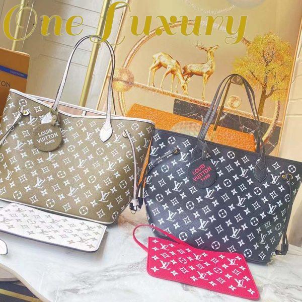 Replica Louis Vuitton Women LV Neverfull MM Carryall Tote Bag Printed Embossed Grained Cowhide 12
