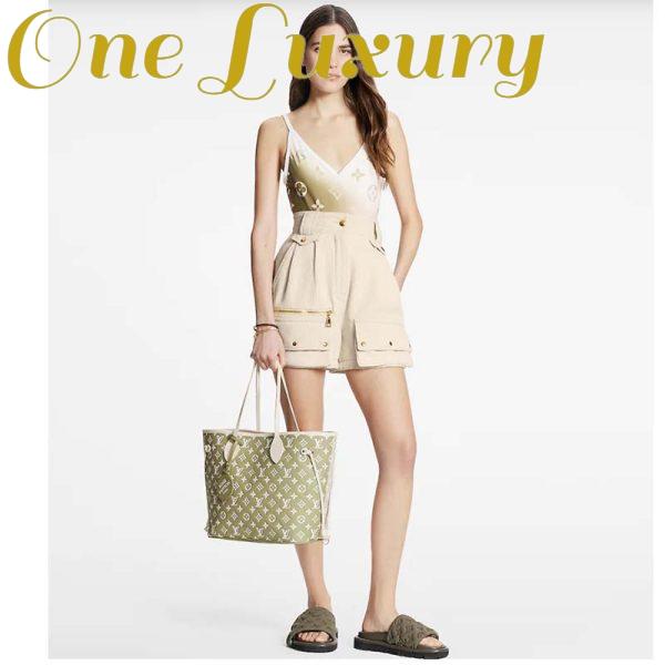 Replica Louis Vuitton Women LV Neverfull MM Carryall Tote Bag Printed Embossed Grained Cowhide 14