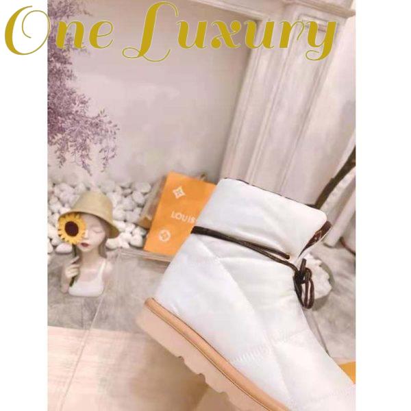 Replica Louis Vuitton LV Women Pillow Comfort Ankle Boot White Nylon Down Interior 11