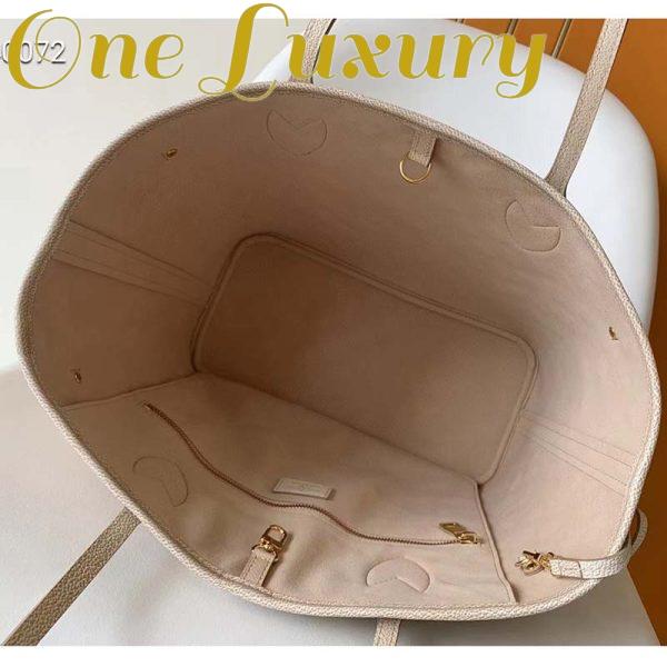 Replica Louis Vuitton Women LV Neverfull MM Carryall Tote Beige Sprayed Embossed Grained Cowhide 8
