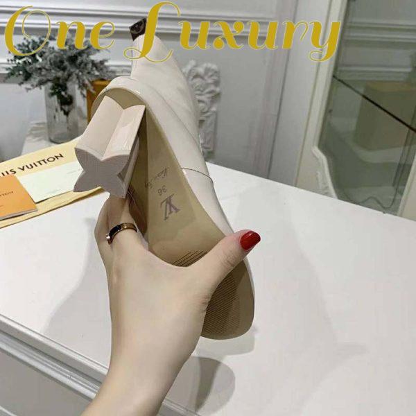 Replica Louis Vuitton LV Women Silhouette Ankle Boot Shiny Rubber-White 11