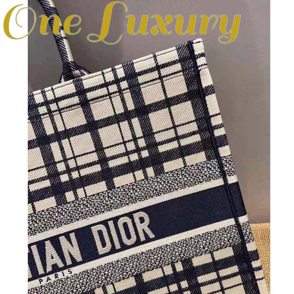 Replica Dior Women Dior Book Tote Blue Check’n’Dior Embroidery 11