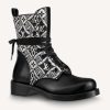 Replica Louis Vuitton LV Women Snowdrop Flat Ankle Boot Black Suede Calf Leather Shearling Wool 13