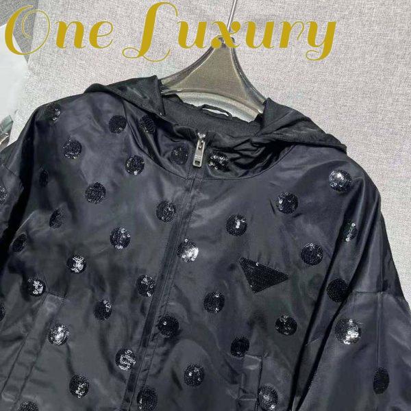 Replica Prada Women Re-Nylon Embroidered Jacket-Black 7