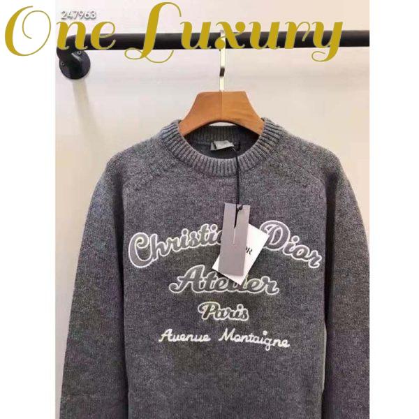 Replica Dior CD Men Christian Dior Atelier Sweater Gray Wool Jersey 4