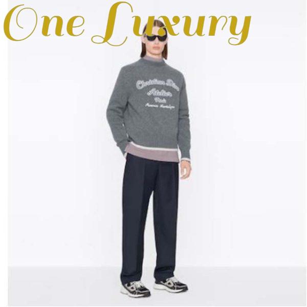 Replica Dior CD Men Christian Dior Atelier Sweater Gray Wool Jersey 11