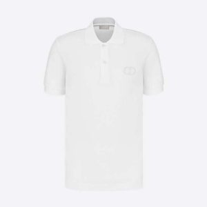 Replica Dior Men CD Icon Polo Shirt White Cotton Pique 2