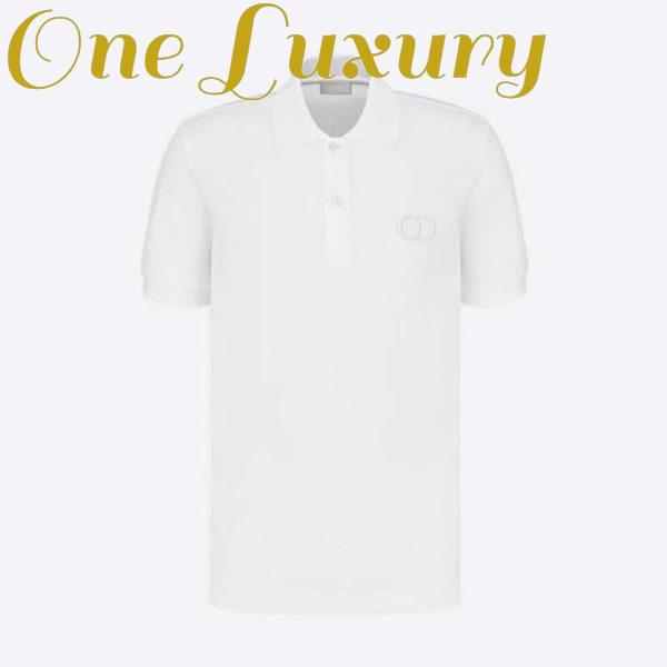 Replica Dior Men CD Icon Polo Shirt White Cotton Pique 2