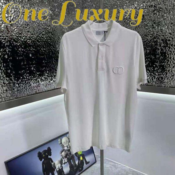 Replica Dior Men CD Icon Polo Shirt White Cotton Pique 3