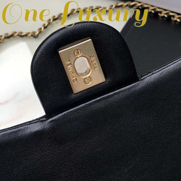Replica Chanel Women Mini Flap Bag Calfskin Gold-Tone Metal Ball Black 10