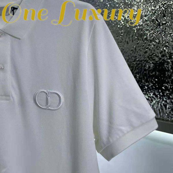 Replica Dior Men CD Icon Polo Shirt White Cotton Pique 8