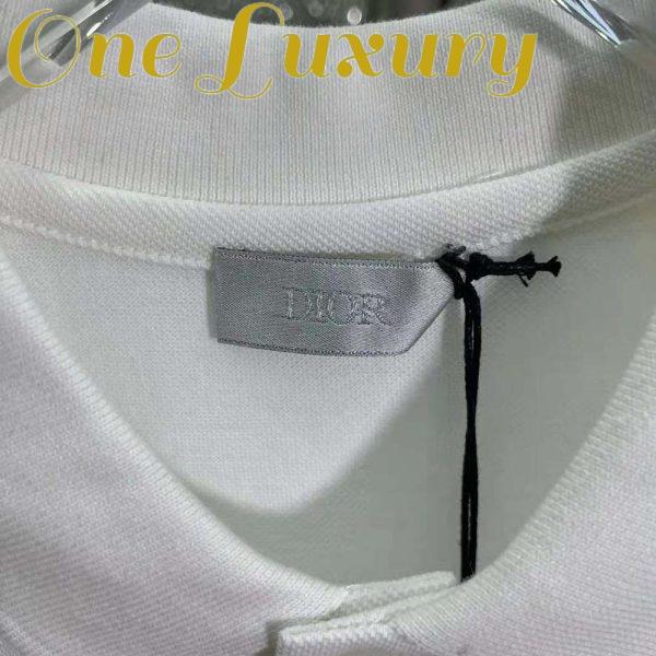 Replica Dior Men CD Icon Polo Shirt White Cotton Pique 9