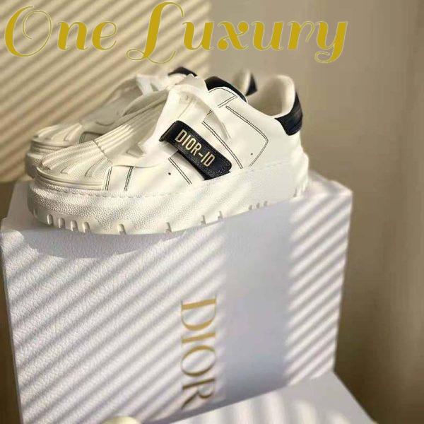 Replica Dior Women Dior-ID Sneaker White and Deep Blue Calfskin and Rubber 3