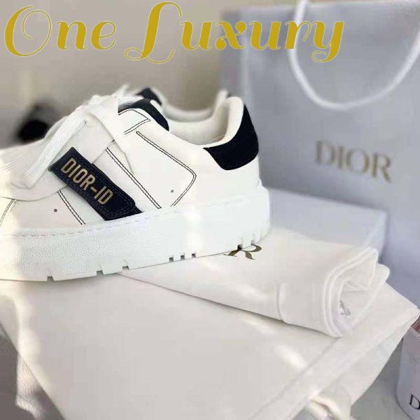 Replica Dior Women Dior-ID Sneaker White and Deep Blue Calfskin and Rubber 9