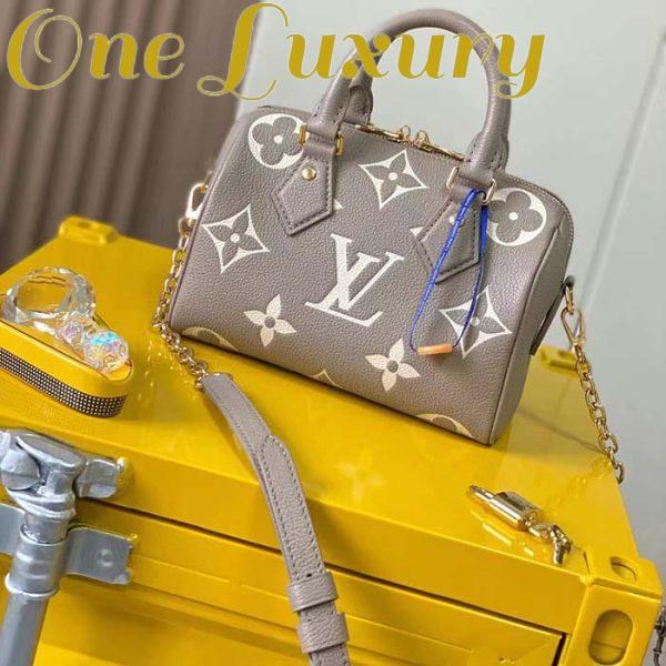 Replica Louis Vuitton Women LV Speedy Bandouliere 20 Handbag Gray Beige Monogram Empreinte Embossed Cowhide 3