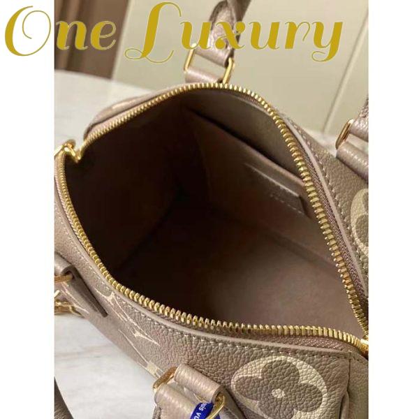 Replica Louis Vuitton Women LV Speedy Bandouliere 20 Handbag Gray Beige Monogram Empreinte Embossed Cowhide 8