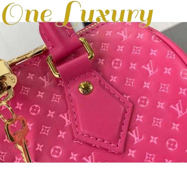 Replica Louis Vuitton Women LV Speedy Bandouliere 20 Handbag Rose Calfskin Double Zip 8