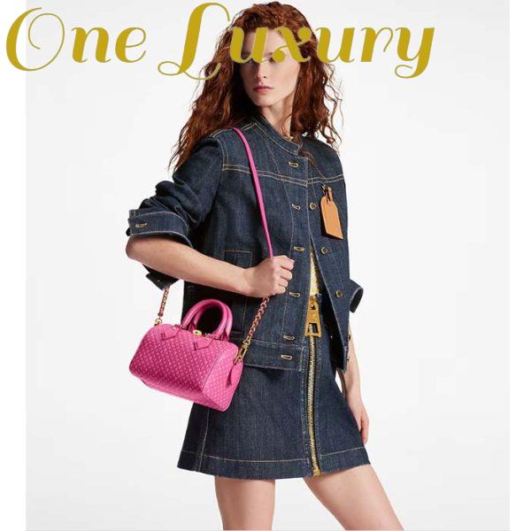 Replica Louis Vuitton Women LV Speedy Bandouliere 20 Handbag Rose Calfskin Double Zip 13