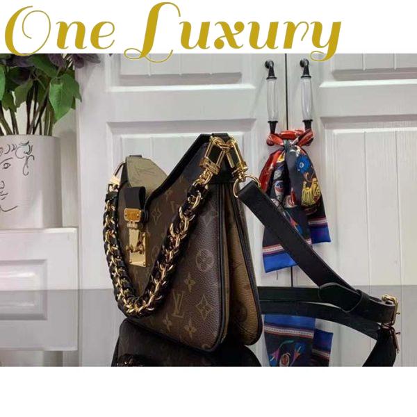 Replica Louis Vuitton Women LV Twinny Monogram Reverse Coated Canvas Cowhide Leather 4
