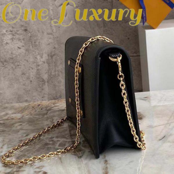 Replica Louis Vuitton Women LV Twist Belt Chain Pouch Black Epi Grained Cowhide Leather 6