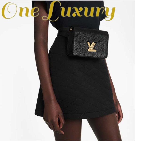 Replica Louis Vuitton Women LV Twist Belt Chain Pouch Black Epi Grained Cowhide Leather 14