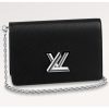 Replica Louis Vuitton Women LV Wallet On Chain Ivy Black Monogram Embossed Supple Grained Cowhide Leather 15