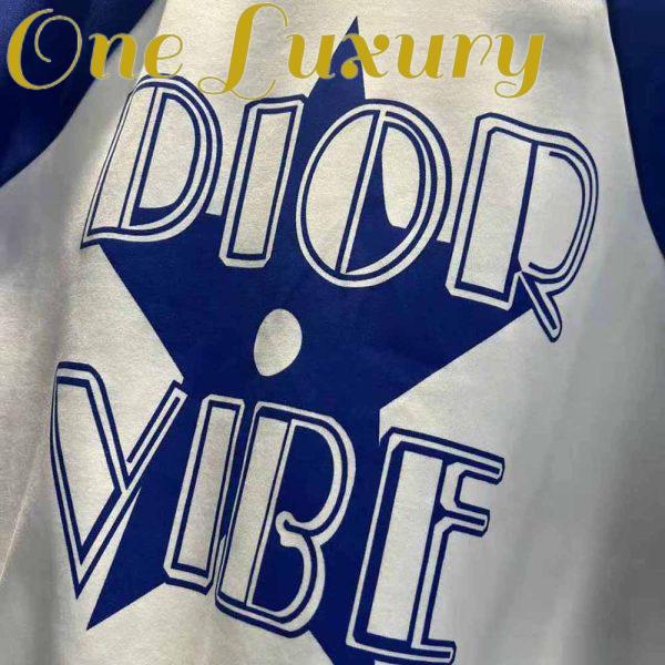 Replica Dior Women Vibe Bomber Jacket Fluorescent Blue and White Technical Cashmere Jacquard 8
