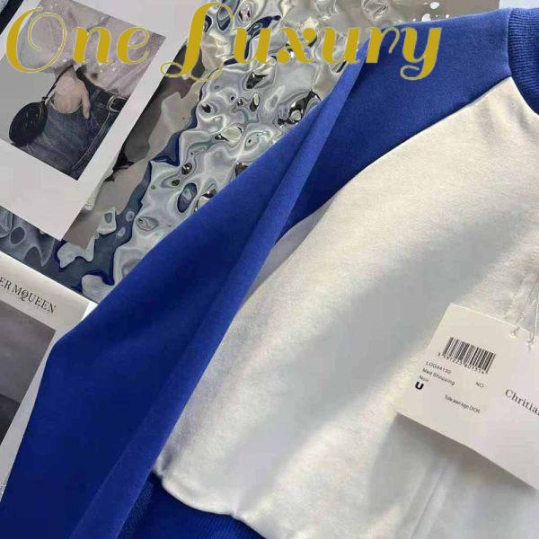 Replica Dior Women Vibe Bomber Jacket Fluorescent Blue and White Technical Cashmere Jacquard 11