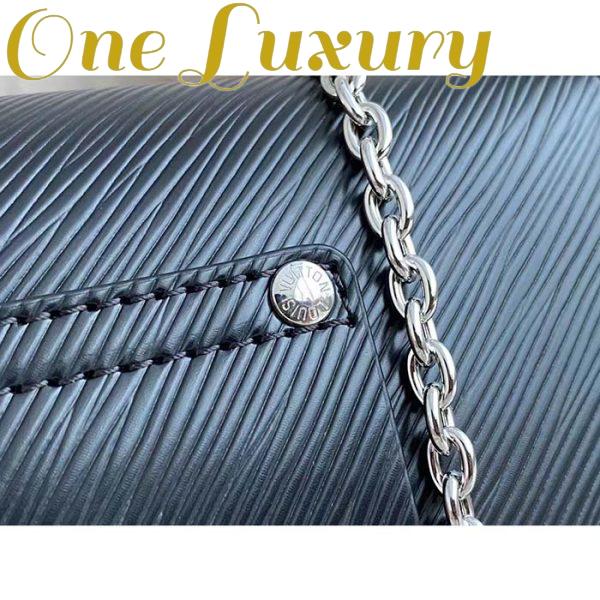 Replica Louis Vuitton Women LV Twist Belt Chain Pouch Black Silver Epi Grained Cowhide Leather 10