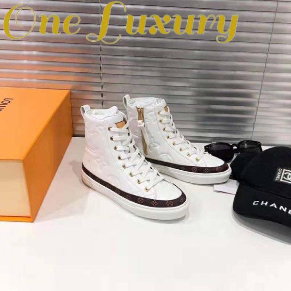Replica Louis Vuitton LV Women Stellar Sneaker Boot in Soft White Calfskin Leather 3