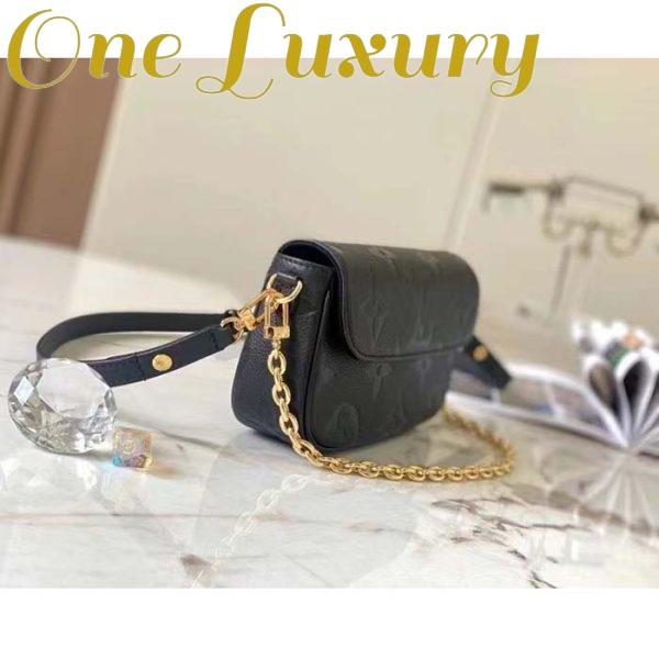Replica Louis Vuitton Women LV Wallet On Chain Ivy Black Monogram Embossed Supple Grained Cowhide Leather 6