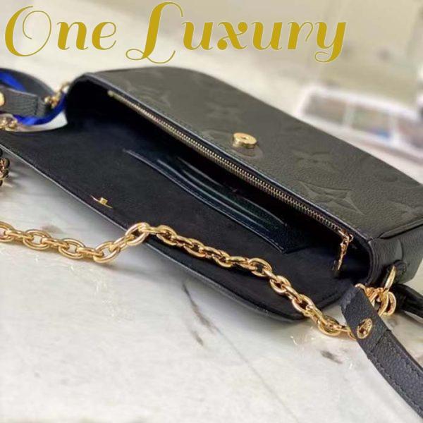 Replica Louis Vuitton Women LV Wallet On Chain Ivy Black Monogram Embossed Supple Grained Cowhide Leather 8