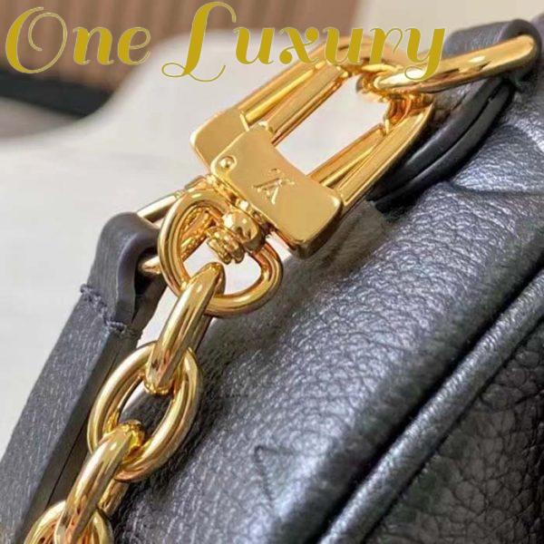 Replica Louis Vuitton Women LV Wallet On Chain Ivy Black Monogram Embossed Supple Grained Cowhide Leather 11