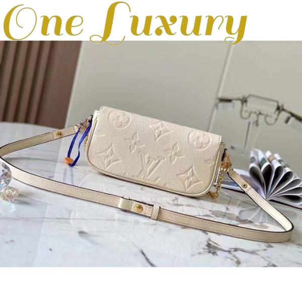 Replica Louis Vuitton Women LV Wallet On Chain Ivy Cream Monogram Embossed Supple Grained Cowhide Leather 5