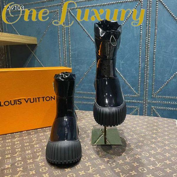 Replica Louis Vuitton Unisex LV Ruby Flat Half Boot Black Vinyl Elastic Stopper Rubber 5