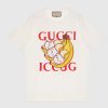 Replica Gucci GG Men Bananya Cotton T-Shirt Pink Jersey Crewneck Oversize Fit 13