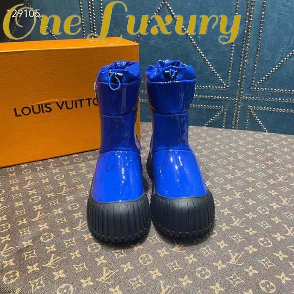 Replica Louis Vuitton Unisex LV Ruby Flat Half Boot Electric Blue Vinyl Elastic Stopper Rubber 6
