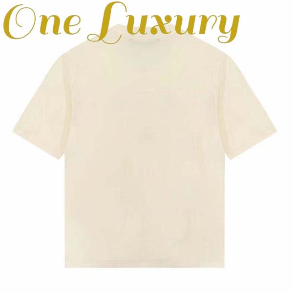 Replica Gucci GG Men Bananya Cat Cotton T-Shirt White Cotton Jersey Crewneck Oversize Fit 4