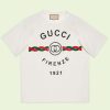 Replica Gucci GG Men Cotton Jersey T-Shirt Beige Gucci Mirror Print Crewneck Oversize Fit 15
