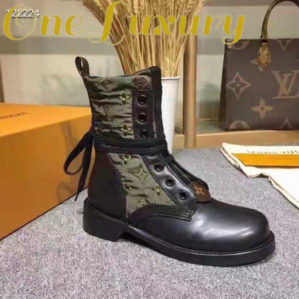 Replica Louis Vuitton Women Laureate Platform Desert Boot Embroidered Nylon Suede Calf Leather 3