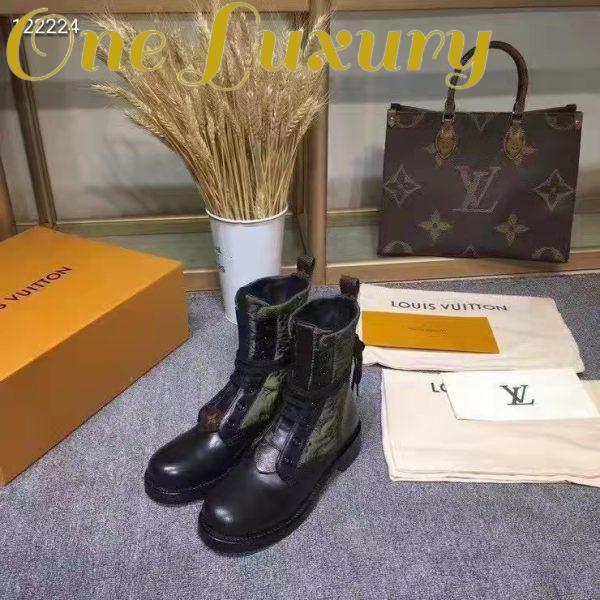 Replica Louis Vuitton Women Laureate Platform Desert Boot Embroidered Nylon Suede Calf Leather 5