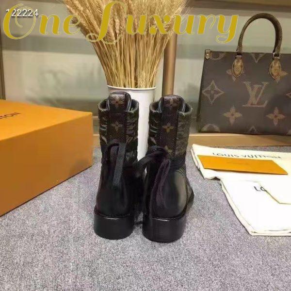 Replica Louis Vuitton Women Laureate Platform Desert Boot Embroidered Nylon Suede Calf Leather 6