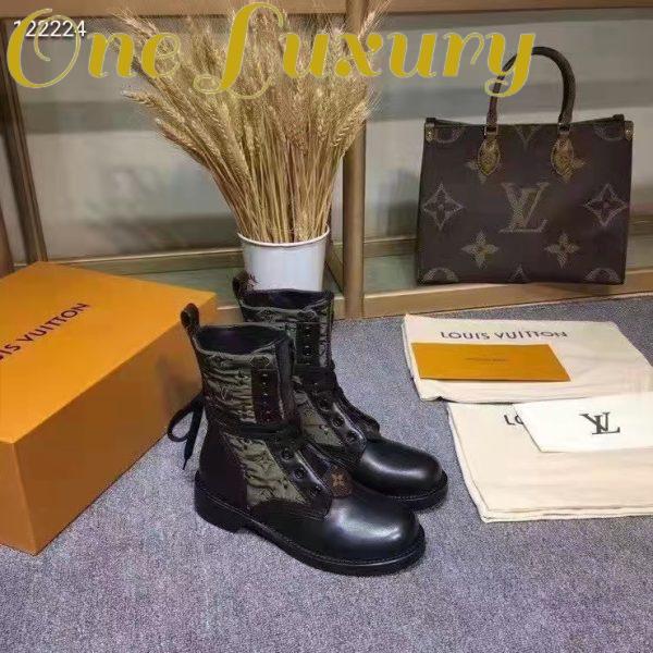 Replica Louis Vuitton Women Laureate Platform Desert Boot Embroidered Nylon Suede Calf Leather 7