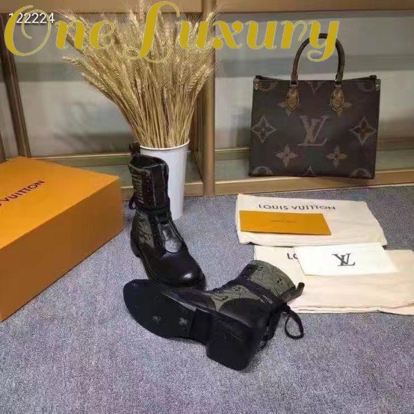 Replica Louis Vuitton Women Laureate Platform Desert Boot Embroidered Nylon Suede Calf Leather 8