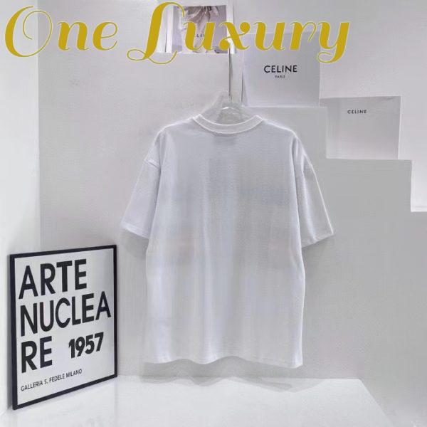 Replica Gucci GG Men Cotton T-Shirt White Cotton Jersey Crewneck Oversize Fit 5