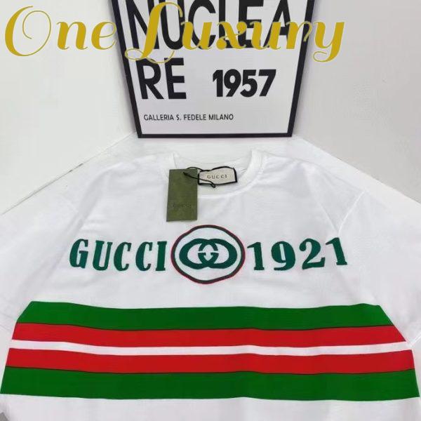Replica Gucci GG Men Cotton T-Shirt White Cotton Jersey Crewneck Oversize Fit 6