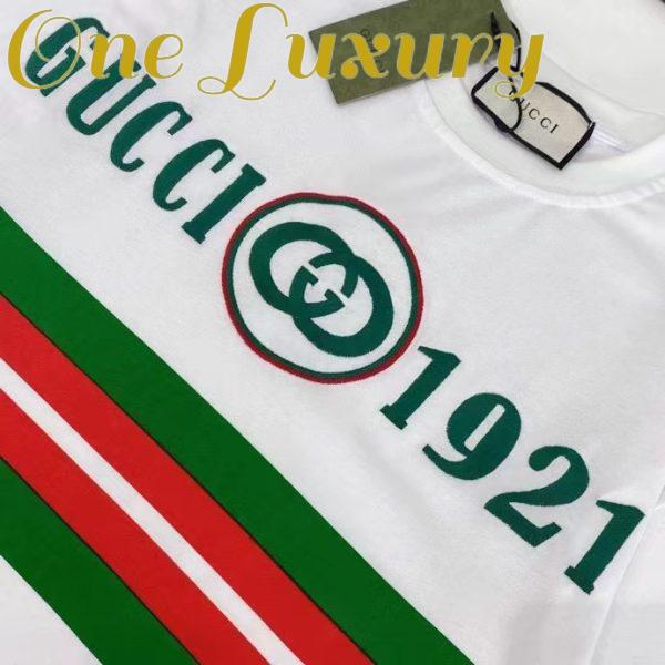 Replica Gucci GG Men Cotton T-Shirt White Cotton Jersey Crewneck Oversize Fit 7