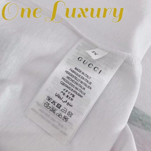 Replica Gucci GG Men Cotton T-Shirt White Cotton Jersey Crewneck Oversize Fit 11