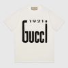 Replica Gucci GG Men Crystal 1921 Cotton T-Shirt Crewneck Oversize Fit